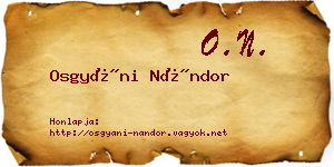 Osgyáni Nándor névjegykártya