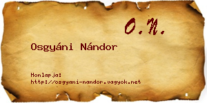 Osgyáni Nándor névjegykártya