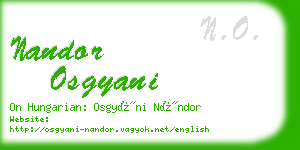 nandor osgyani business card